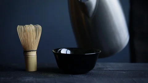 Preparation of matcha green tea Video stock 119095490