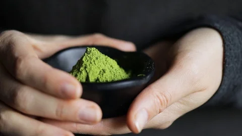 Preparation of matcha green tea Stock Footage 119120220