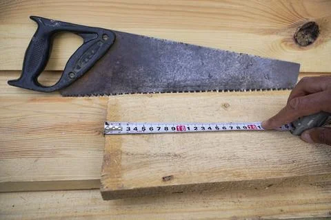 Preparation of material for foundation formwork  Stock Photos