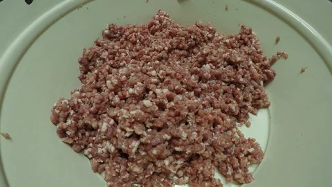 Preparation of the meat mixture Stock Footage 87345464