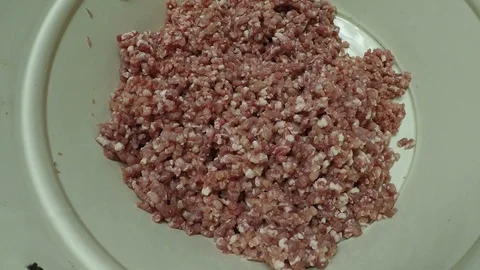 Preparation of the meat mixture Stock Footage 87345591