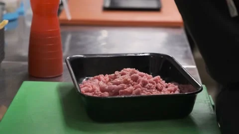 Preparation of meat tartare Stock Footage 205560233