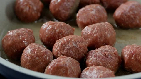 Preparation of meatballs on a pan Stock Footage 126937225