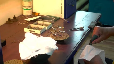 Preparation of Metallic Dental Prostheses for Ionic-Plasma Deposition Stock Footage 91666511