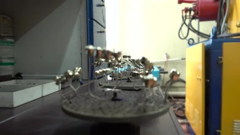 Preparation of Metallic Dental Prostheses for Ionic-Plasma Deposition Stock Footage 91666693