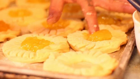 Preparation of Mexican pineapple tartlets - 02 Stock-Footage 130086005