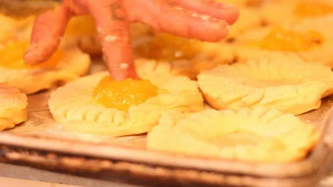 Preparation of Mexican pineapple tartlets Stock Footage 130085878
