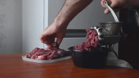 Preparation of minced meat for a cutlet. Stock Footage 159705287