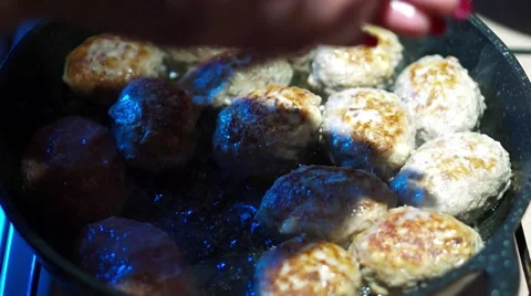Preparation of mixed minced meat cutlets Stock Footage 61599542