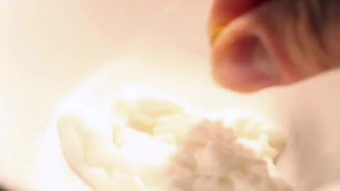 Preparation of nutritious cream Stock Footage 71795100