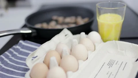 Preparation of an omelette for breakfast. Stock Footage 148929900
