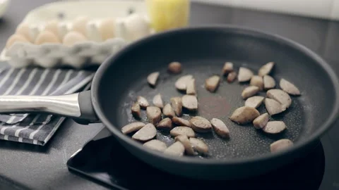 Preparation of an omelette for breakfast. Stock Footage 148930256