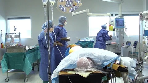 Preparation of the operation on the patient Stock Footage 85934942