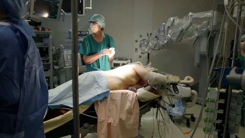 Preparation of the operation by surgeons Stock Footage 85935463