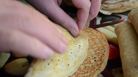 Preparation of pancakes Stock Footage 101666090