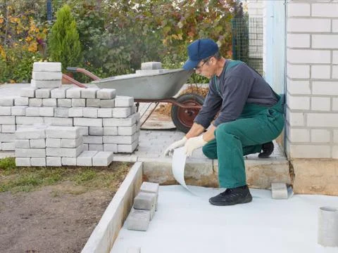 Preparation for a paving Stock Photos
