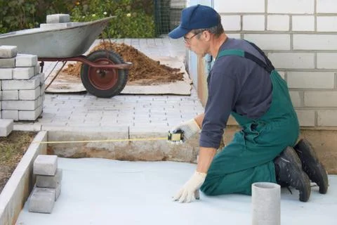 Preparation for a paving Stock Photos