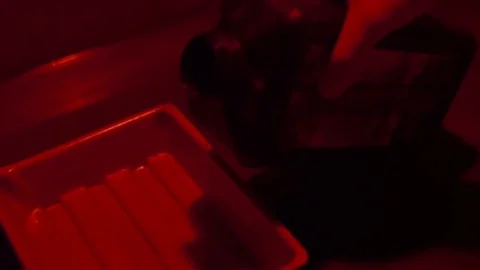 Preparation for the photo development close-up Stock Footage 71589759