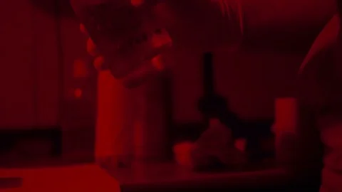 Preparation for the photo development close-up Stock Footage 71589874