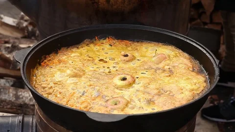 The preparation of pilaf Stock Footage 112942074
