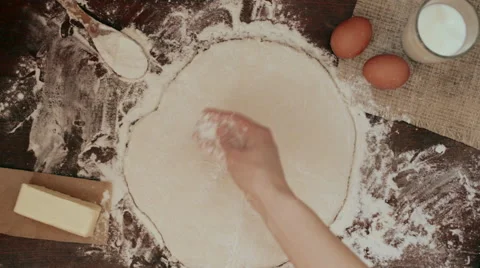 Preparation of pizza dough Stock Footage 62528669