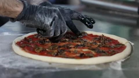 Preparation of Pizza Ingredients Stock Footage 296023801