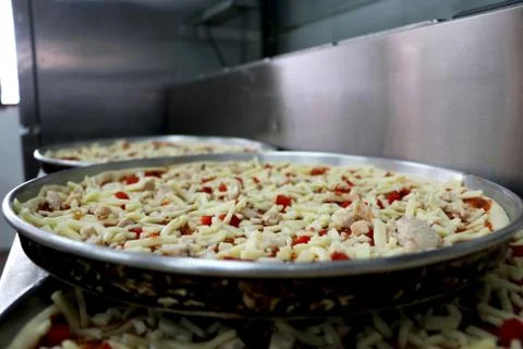 Preparation of pizza Stock Photos