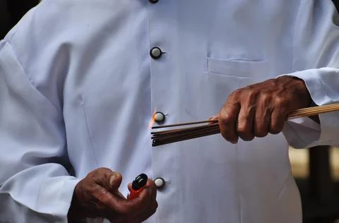 Preparation to pray Stock Photos