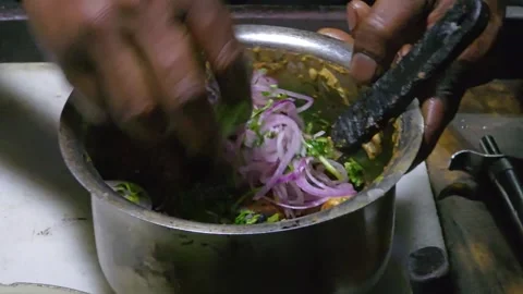 Preparation Process: Creating Tandoori Momos with Vegetable Gravy in UP, Agra Stock Footage 266430506