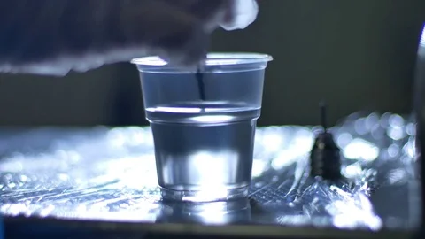 Preparation process for making soft shadows on tattoo, close up Stock Footage 70531231