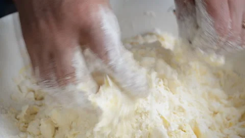 Preparation of puff pastry for baking Stock Footage 157370418