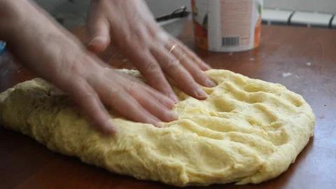 Preparation of puff pastry for baking. Stock Footage 159056822