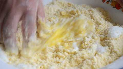 Preparation of puff pastry for baking a pie. Stock Footage 157472756