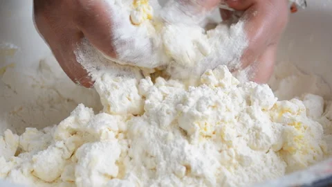 Preparation of puff pastry, by hand Stock Footage 157098666