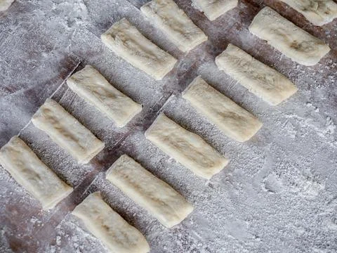 Preparation of raw materials for making deep-fried dough sticks or Patongko w Stock Photos