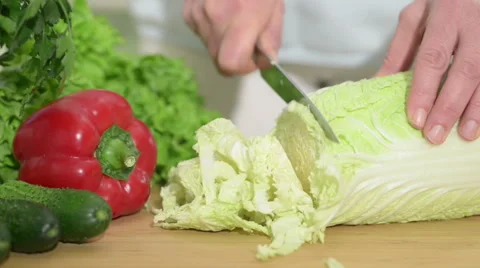Preparation of salad home Stock Footage 47609041