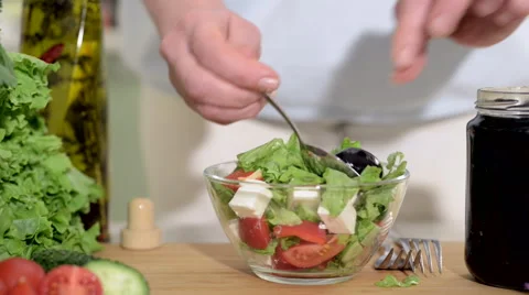 Preparation of salad with peppers, Stock Footage 47506735