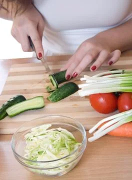 Preparation of salad Stock Photos
