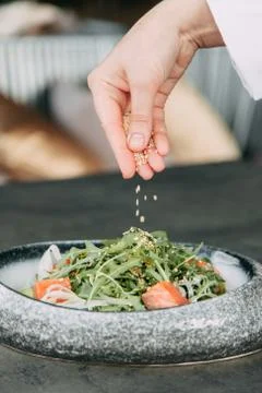 Preparation of salad Stock Photos