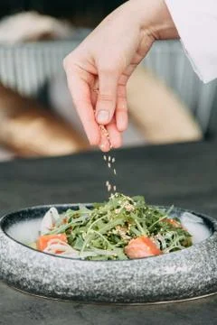 Preparation of salad Stock Photos
