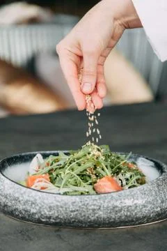 Preparation of salad Stock Photos
