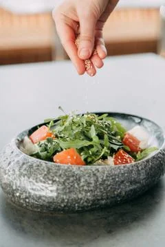 Preparation of salad Stock Photos