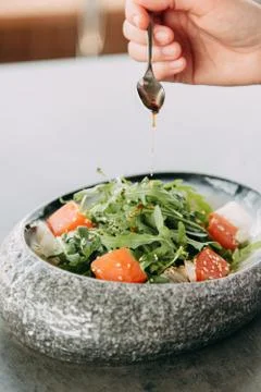 Preparation of salad Stock Photos
