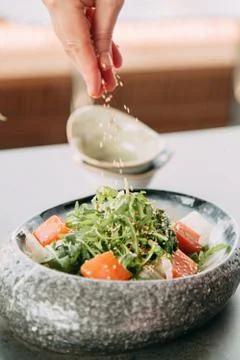 Preparation of salad Stock Photos
