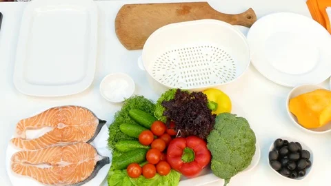 Preparation of salmon in a double boiler Stock-Footage 75352297