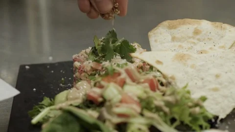 Preparation of a salmon tartar Stock Footage 109377780