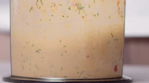 Preparation of sauce in a blender Stock Footage 165664636