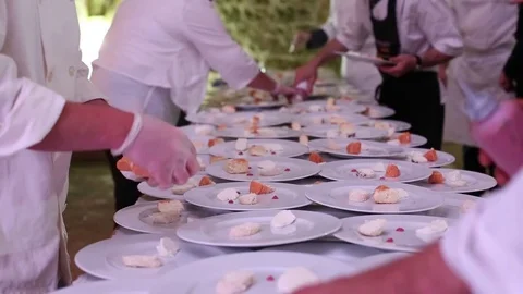 Preparation of several dishes Stock Footage 76929522