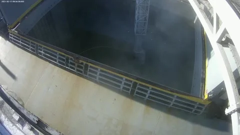 Preparation of the ship's hold for loading grain. laying of hoses for fumigation Stock Footage 154361273