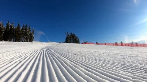 Preparation of ski slopes. Stock Footage 84772283